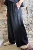 Basso Shirring Wide Leg Pant Black